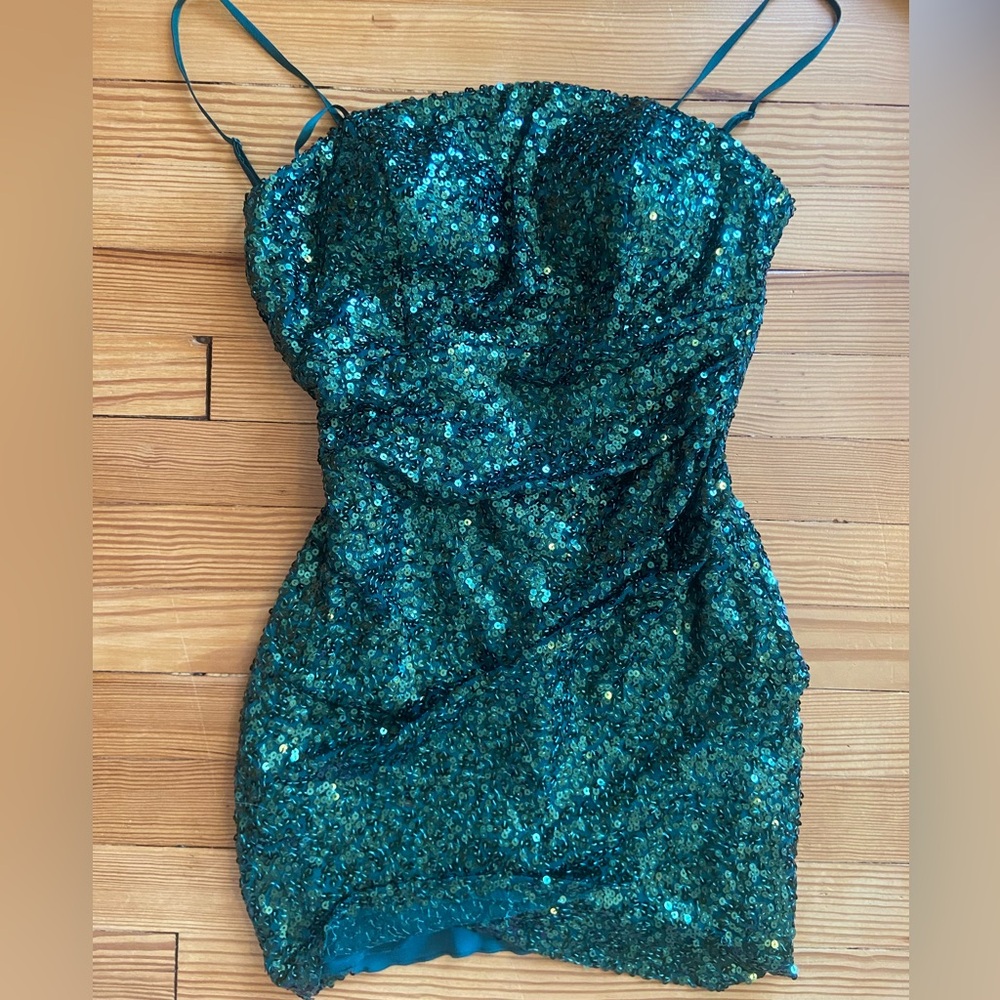 Green Sequin Formal Dress (never worn)